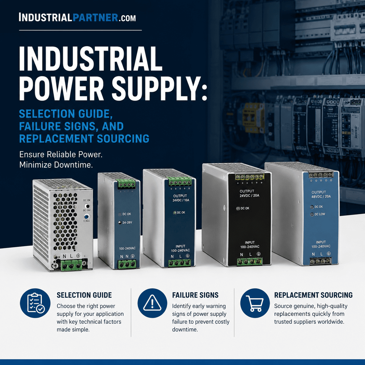Industrial Power Supply: Selection Guide, Failure Signs, and Replacement Sourcing